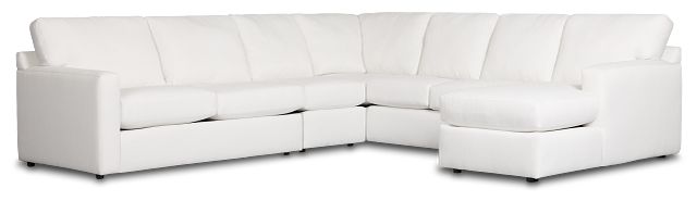 Rhodes White Fabric Large Right Chaise Sectional