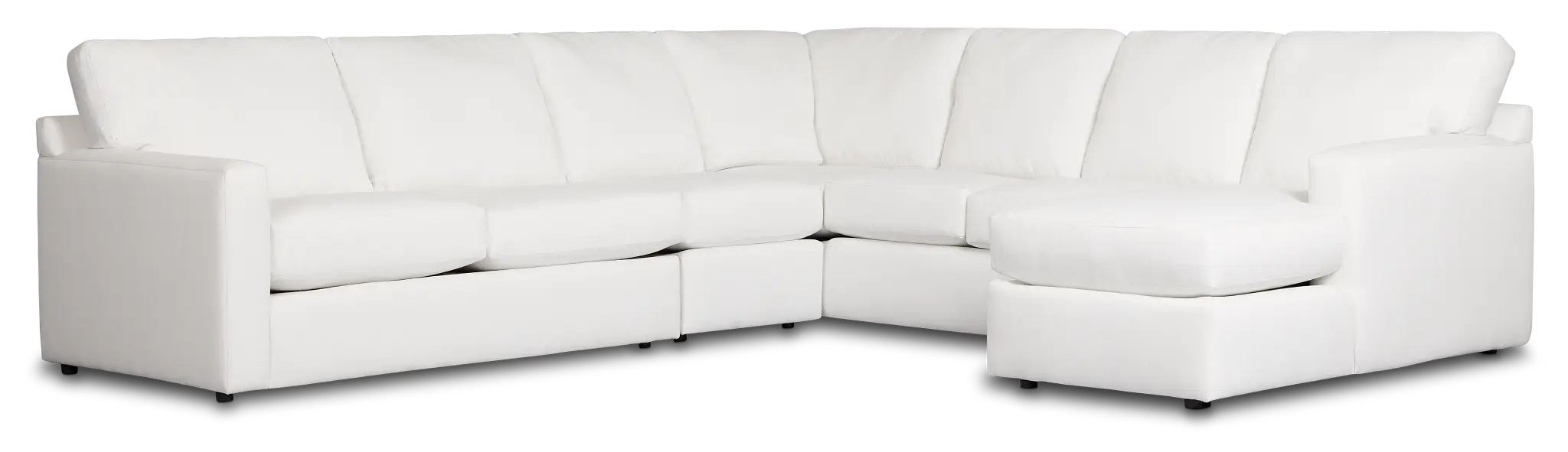Rhodes White Fabric Large Right Chaise Sectional Rhodes White Fabric Large Right Chaise Sectional