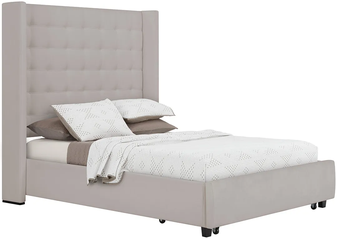 Marco Light Gray Uph Platform Storage Bed
