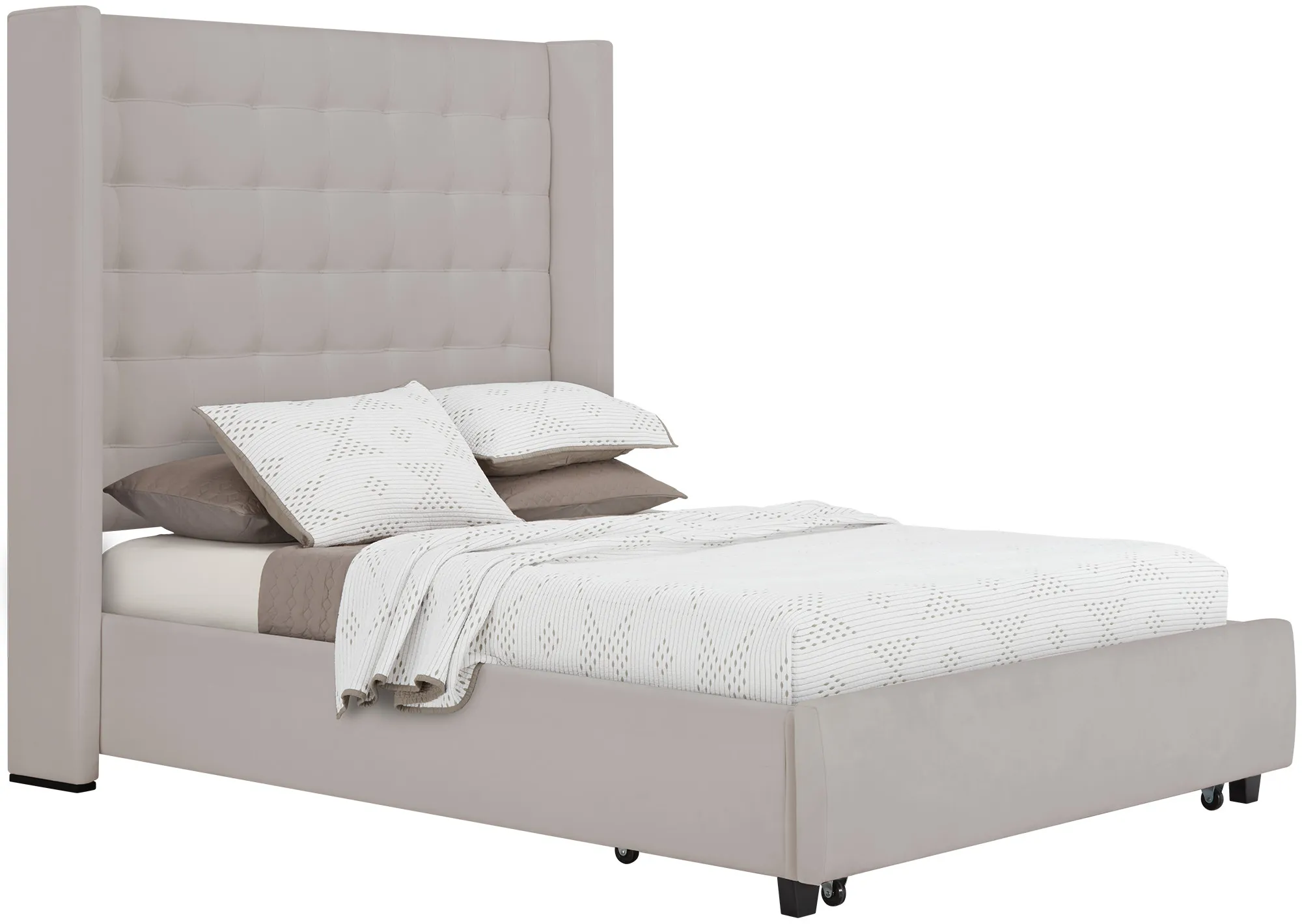 Marco Light Gray Uph Platform Storage Bed