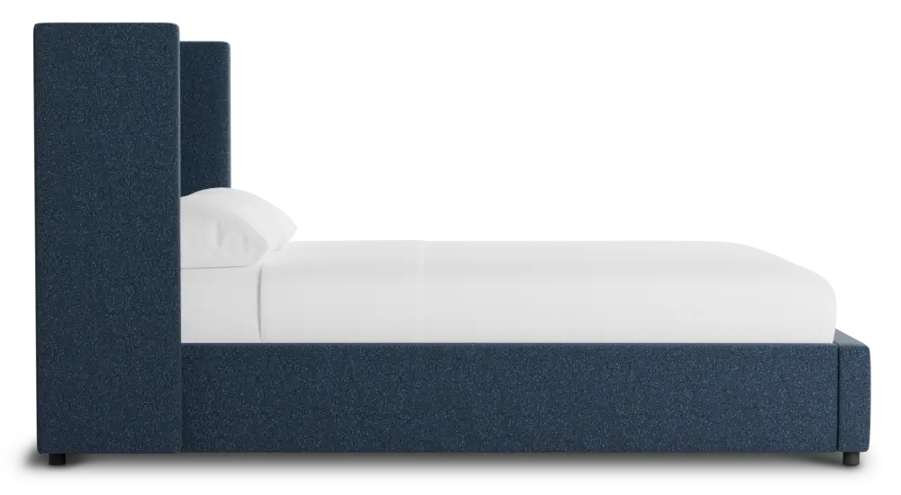 Captiva Elite Dark Blue 48" Upholstered Shelter Bed Captiva Elite Dark Blue 48" Upholstered Shelter Bed