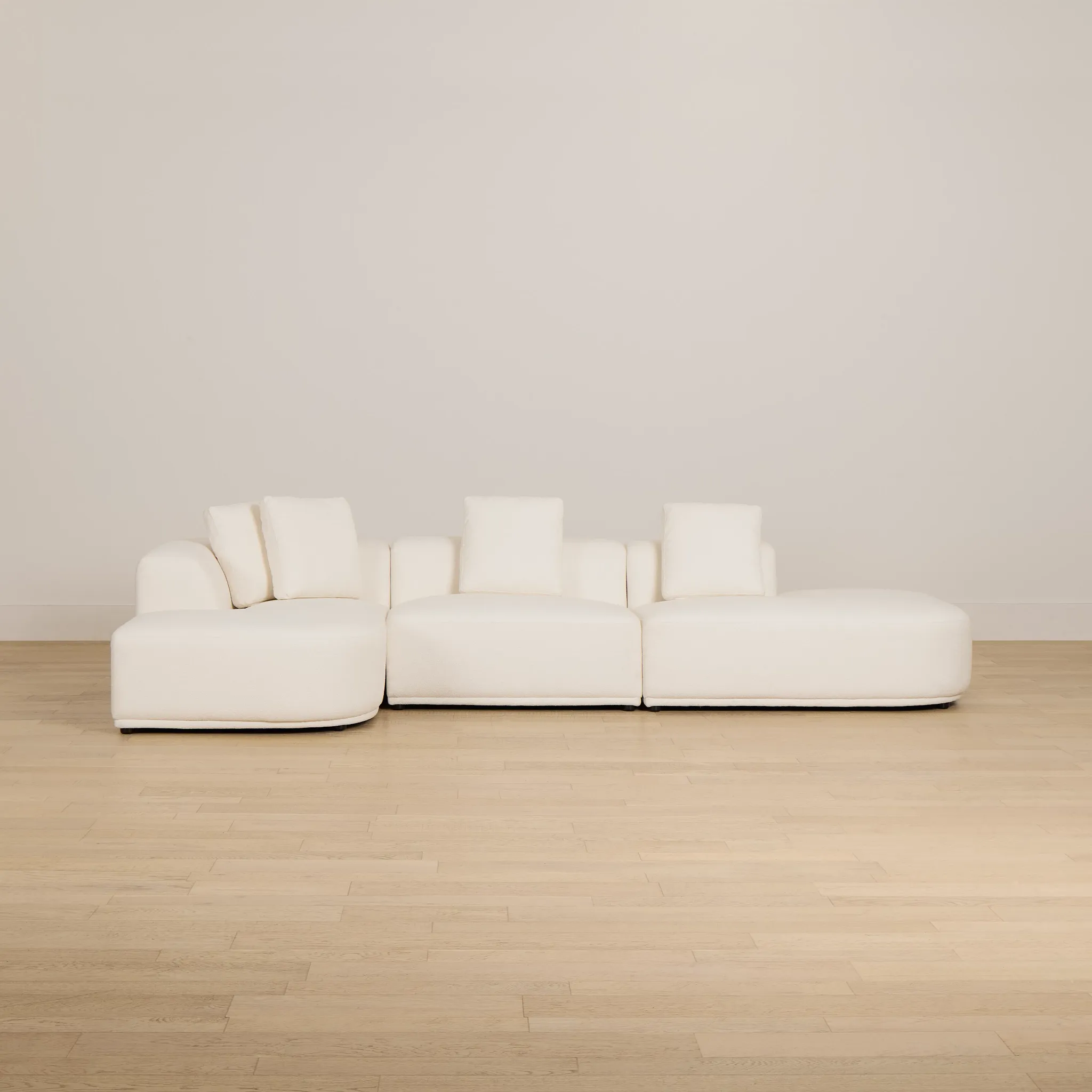 Catalina White Fabric Small Left Chaise Sectional