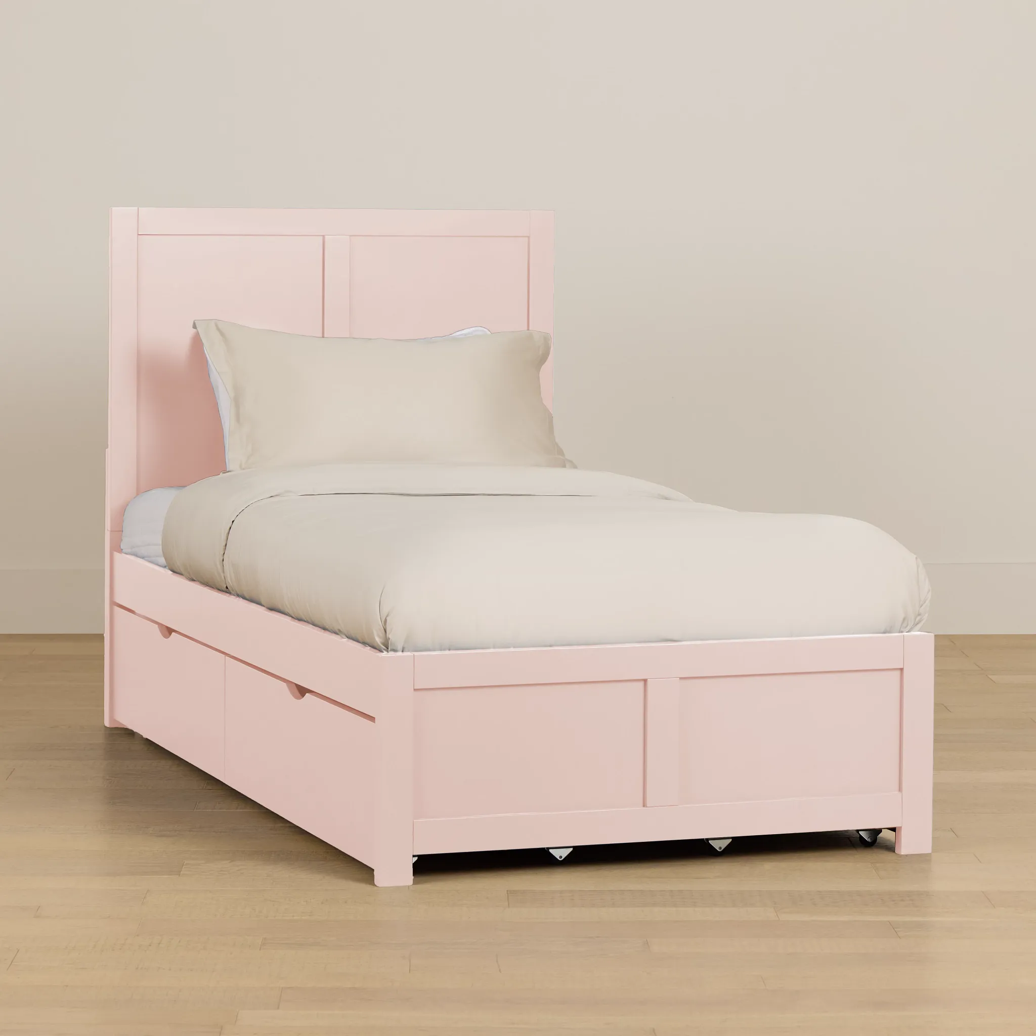 Charleston Pink Panel Bed With 4 Storage Drawers