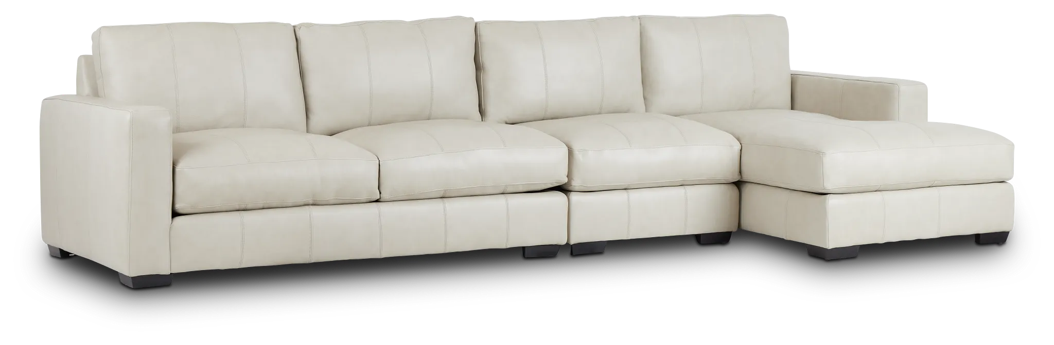 Dawkins Taupe Leather Small Right Chaise Sectional