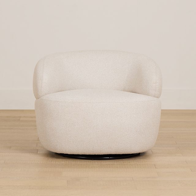 Catalina Beige Fabric Swivel Chair