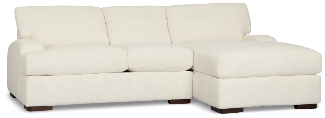 Alpha White Fabric Right Chaise Sectional