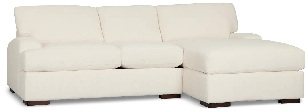 Alpha White Fabric Right Chaise Sectional Alpha White Fabric Right Chaise Sectional