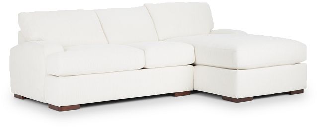 Alpha White Fabric Right Chaise Sectional