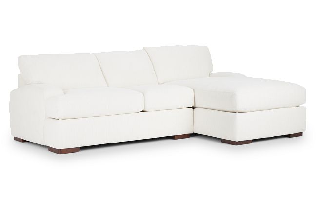 Alpha White Fabric Right Chaise Sectional