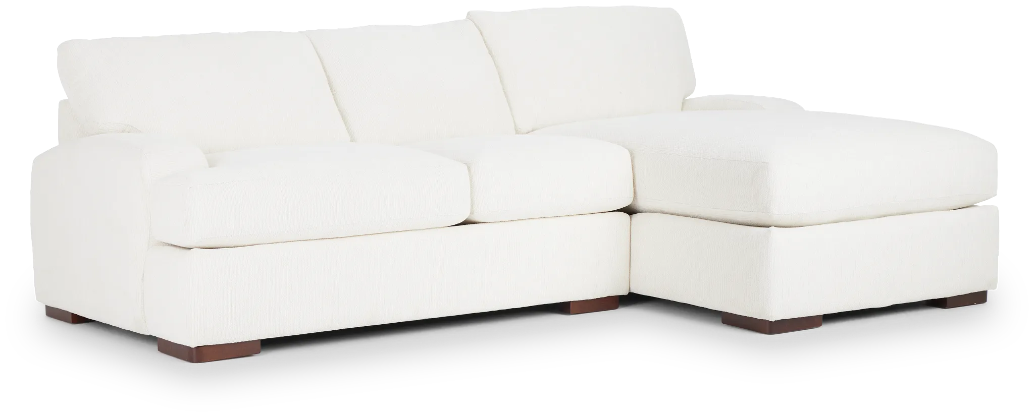 Alpha White Fabric Right Chaise Sectional