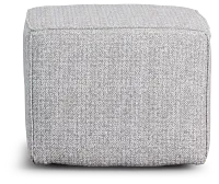 Zeta Pewter Accent Pouf