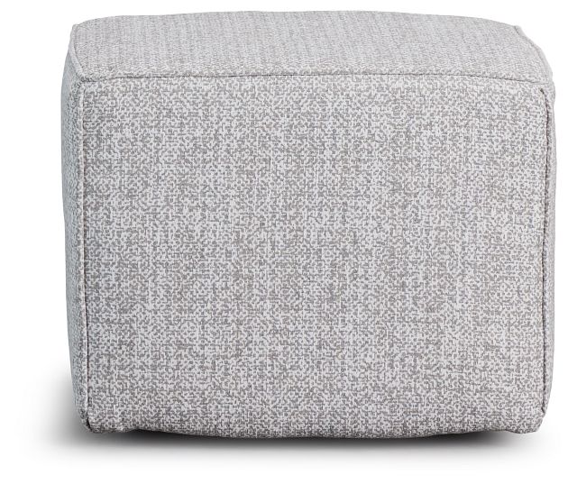 Zeta Pewter Accent Pouf