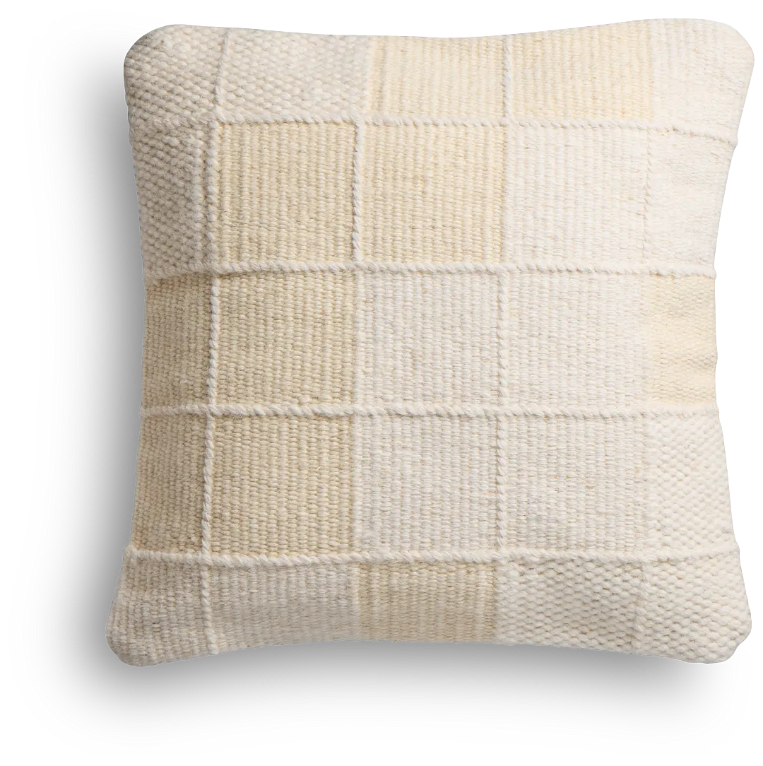Lemar Ivory 22" Square Accent Pillow