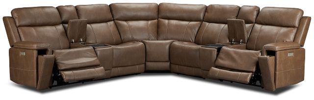 Jayden Brown Micro Large Dual Power Reclining Two-arm Sectional