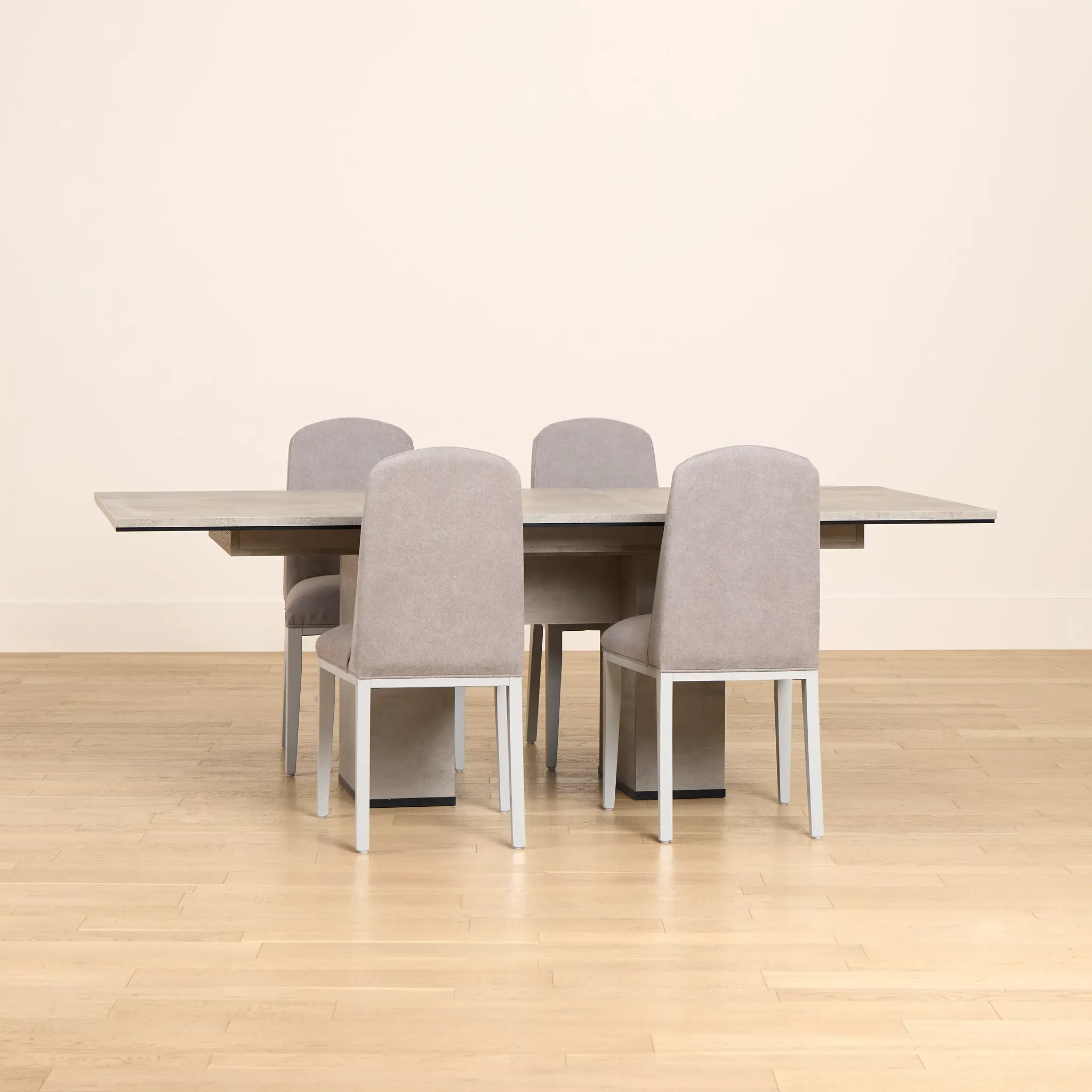 Pomona Gray Rectangular Table & 4 Upholstered Chairs Pomona Gray Rectangular Table & 4 Upholstered Chairs