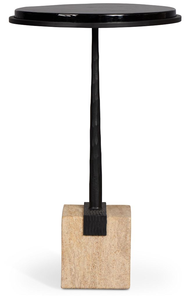 Manami Black Stone Accent Table