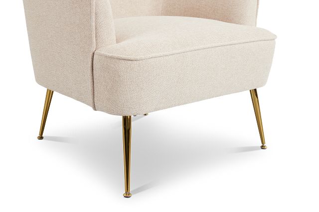 Lina Beige Fabric Accent Chair