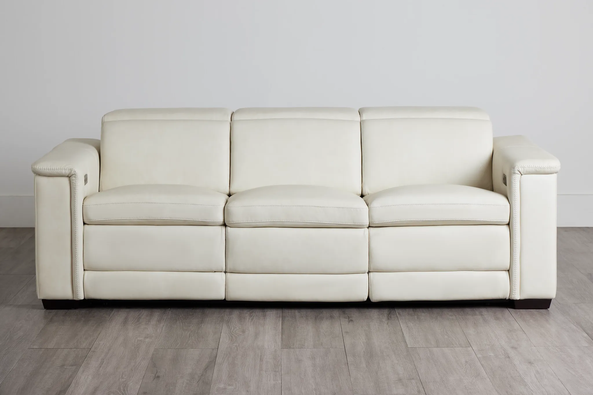 Ainsley White Leather Power Reclining Sofa