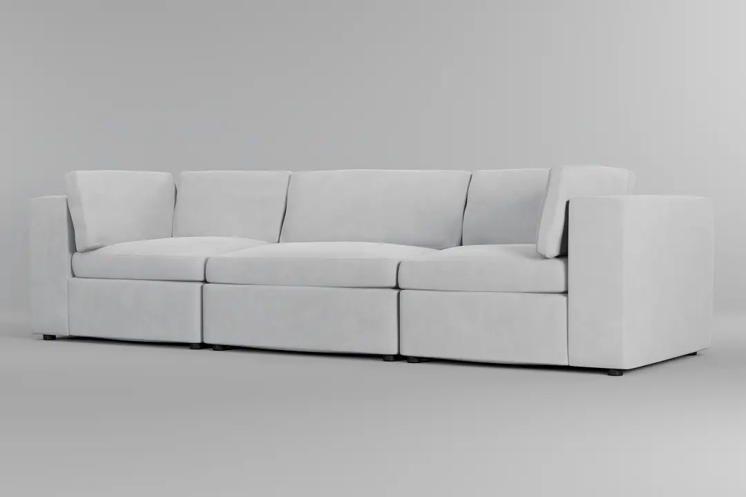 Destin Peyton White Fabric 3-piece Modular Sofa Destin Peyton White Fabric 3-piece Modular Sofa