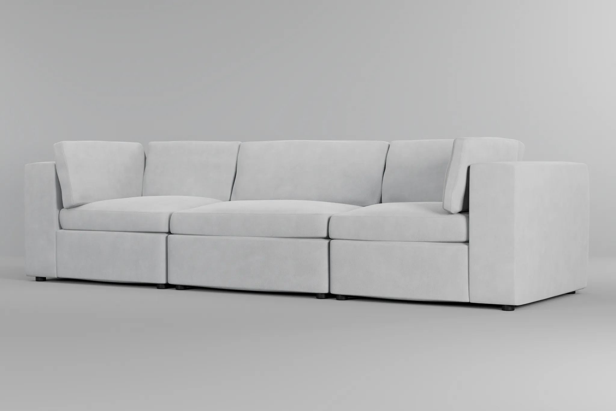 Destin Peyton White Fabric 3-piece Modular Sofa