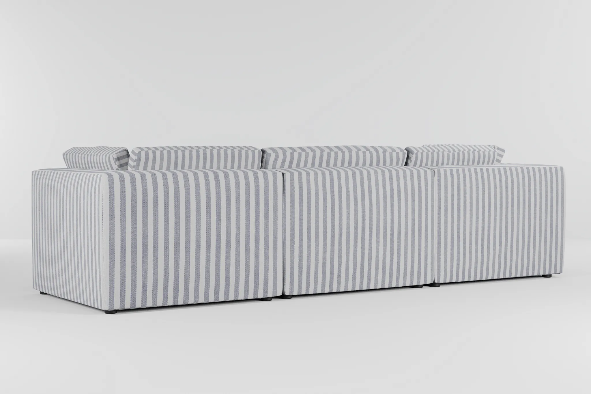 Destin Sea Lane Dark Blue Fabric 4-piece Bumper Sectional