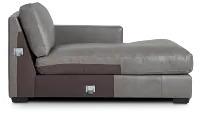 Dawkins Gray Leather Right Chaise