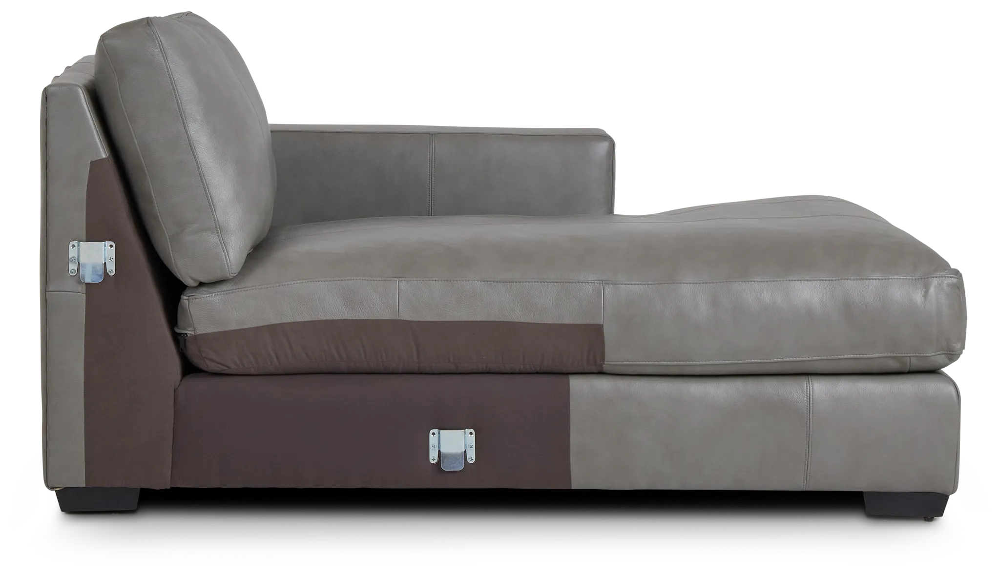 Dawkins Gray Leather Right Chaise