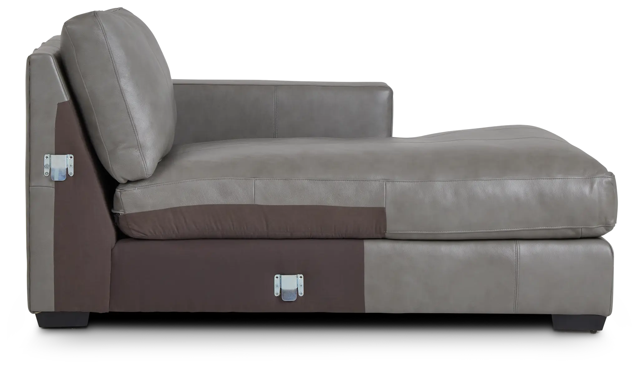 Dawkins Gray Leather Right Chaise Dawkins Gray Leather Right Chaise