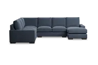 Edgewater Elevation Dark Blue Medium Right Chaise Sectional