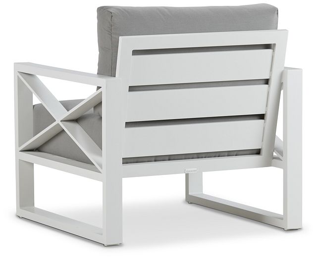 Linear White Dark Gray Aluminum Chair