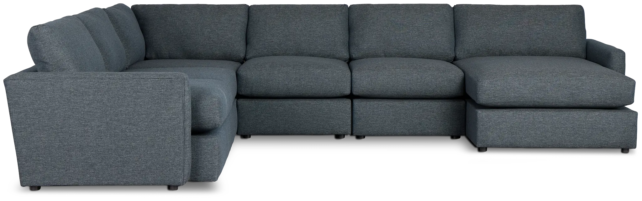 Noah Dark Blue Fabric Large Right Chaise Sectional Noah Dark Blue Fabric Large Right Chaise Sectional
