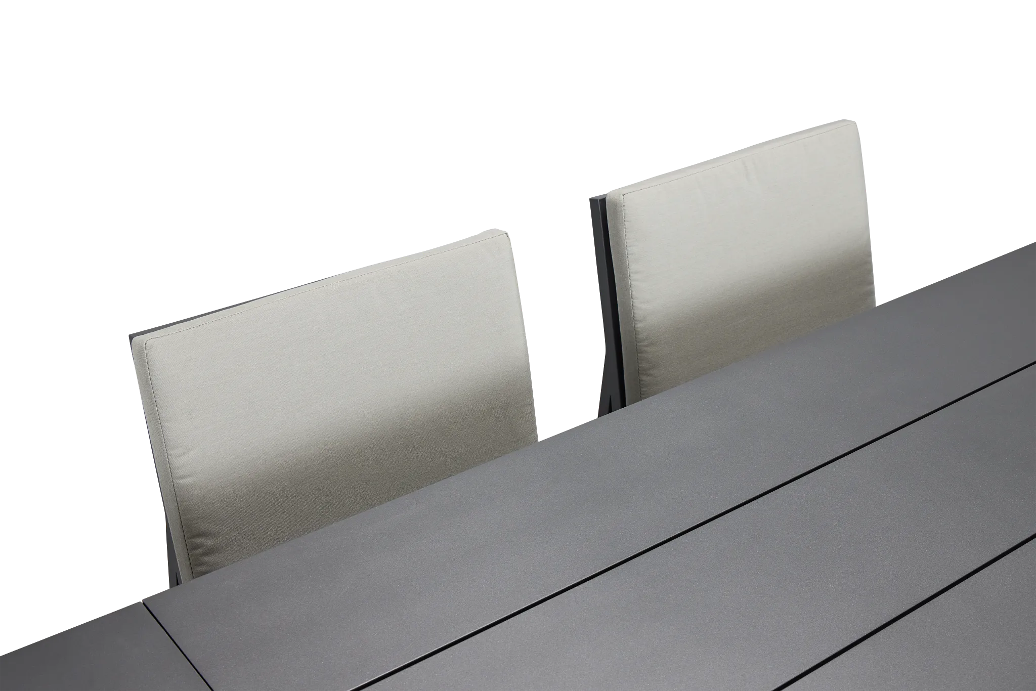 Linear Dark Gray 70" Aluminum Table & 4 Cushioned Side Chairs