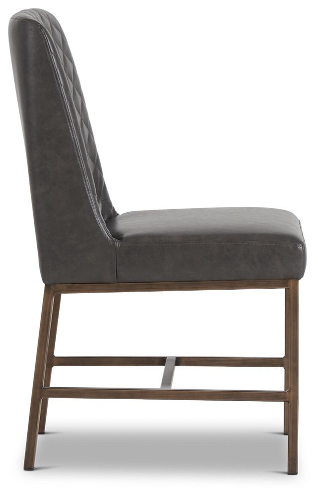Sierra Dark Gray Bonded Ltr Side Chair (3)