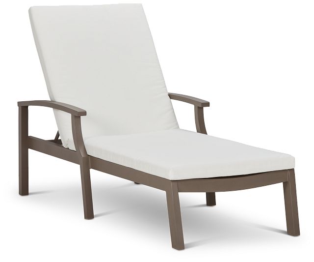 Raleigh White Aluminum Cushioned Chaise