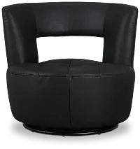 Zion Black Micro Swivel Accent Chair
