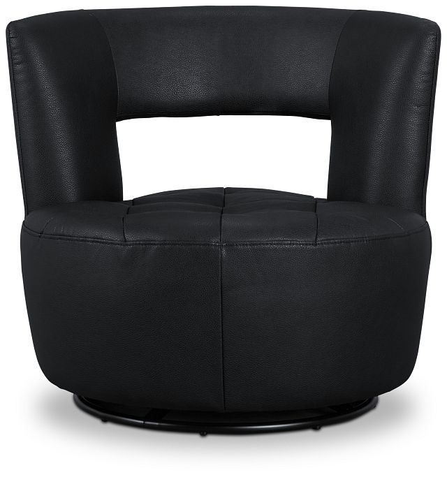 Zion Black Micro Swivel Accent Chair