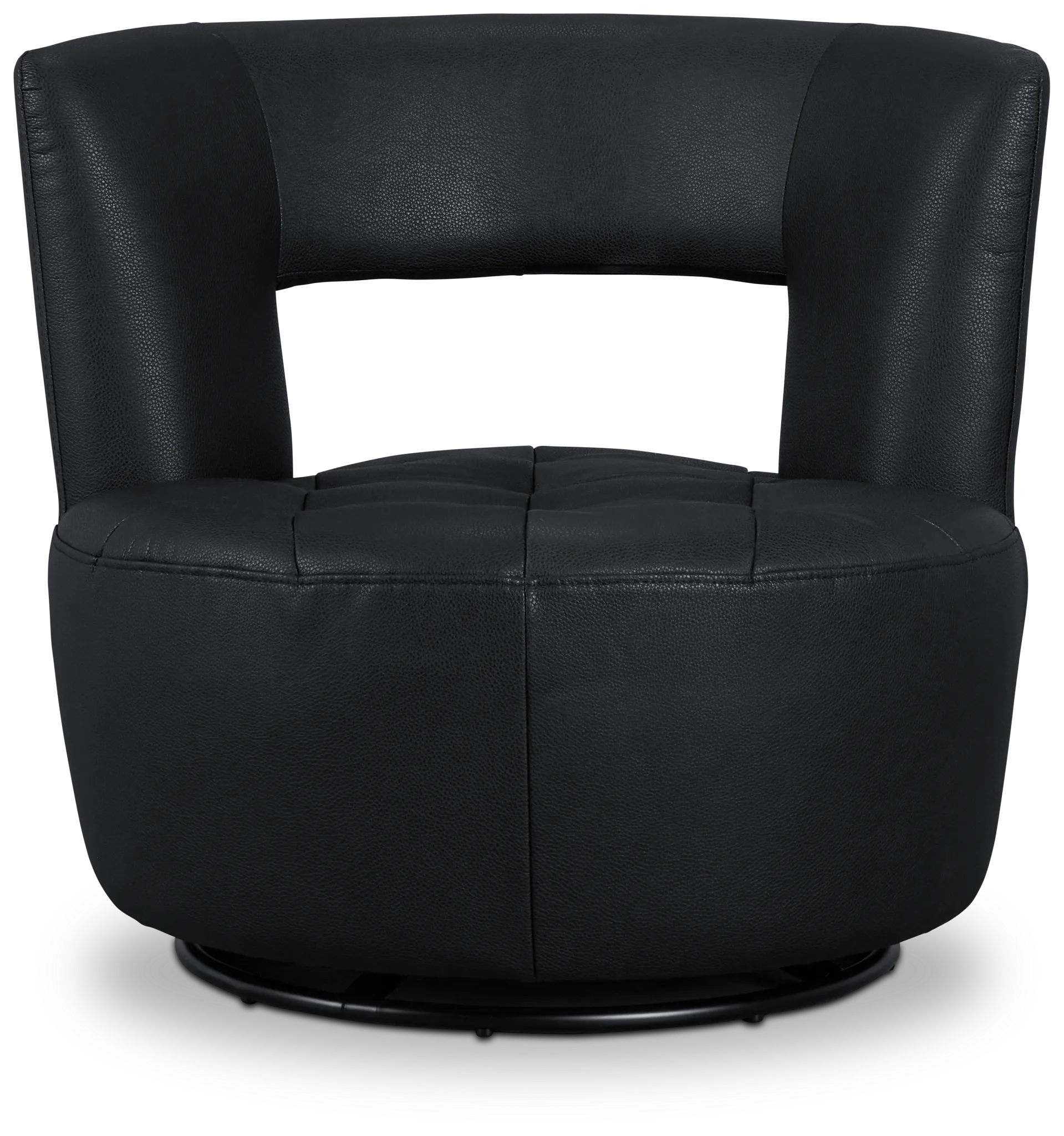 Zion Black Micro Swivel Accent Chair
