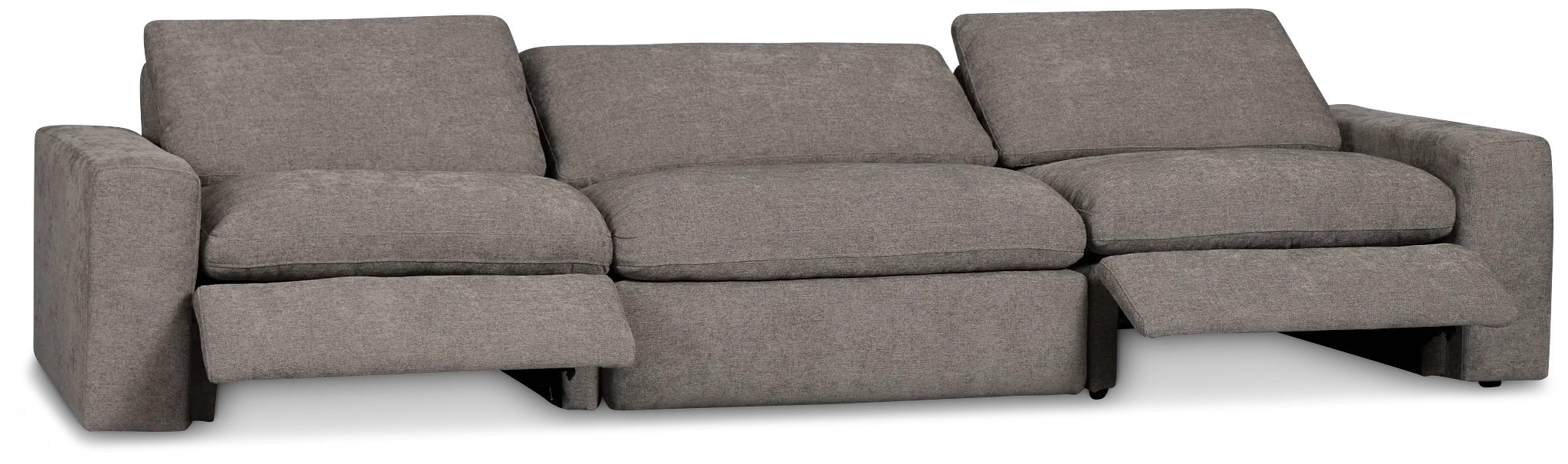 Drift Dark Gray Fabric 3-piece Modular Power Sofa