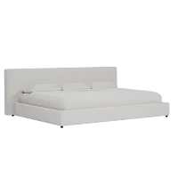 Grayton Delray Pewter 44" Upholstered Platform Bed
