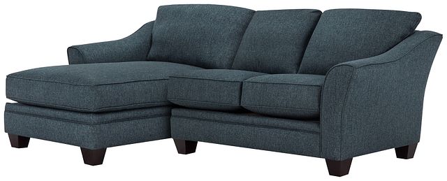 Avery Dark Blue Fabric Left Chaise Sectional (0)