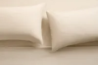 Rest & Renew Percale Cotton Beige 200 Thread Set Of 2 Pillowcases