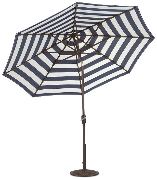 Maui Dark Blue Stripe Umbrella Set