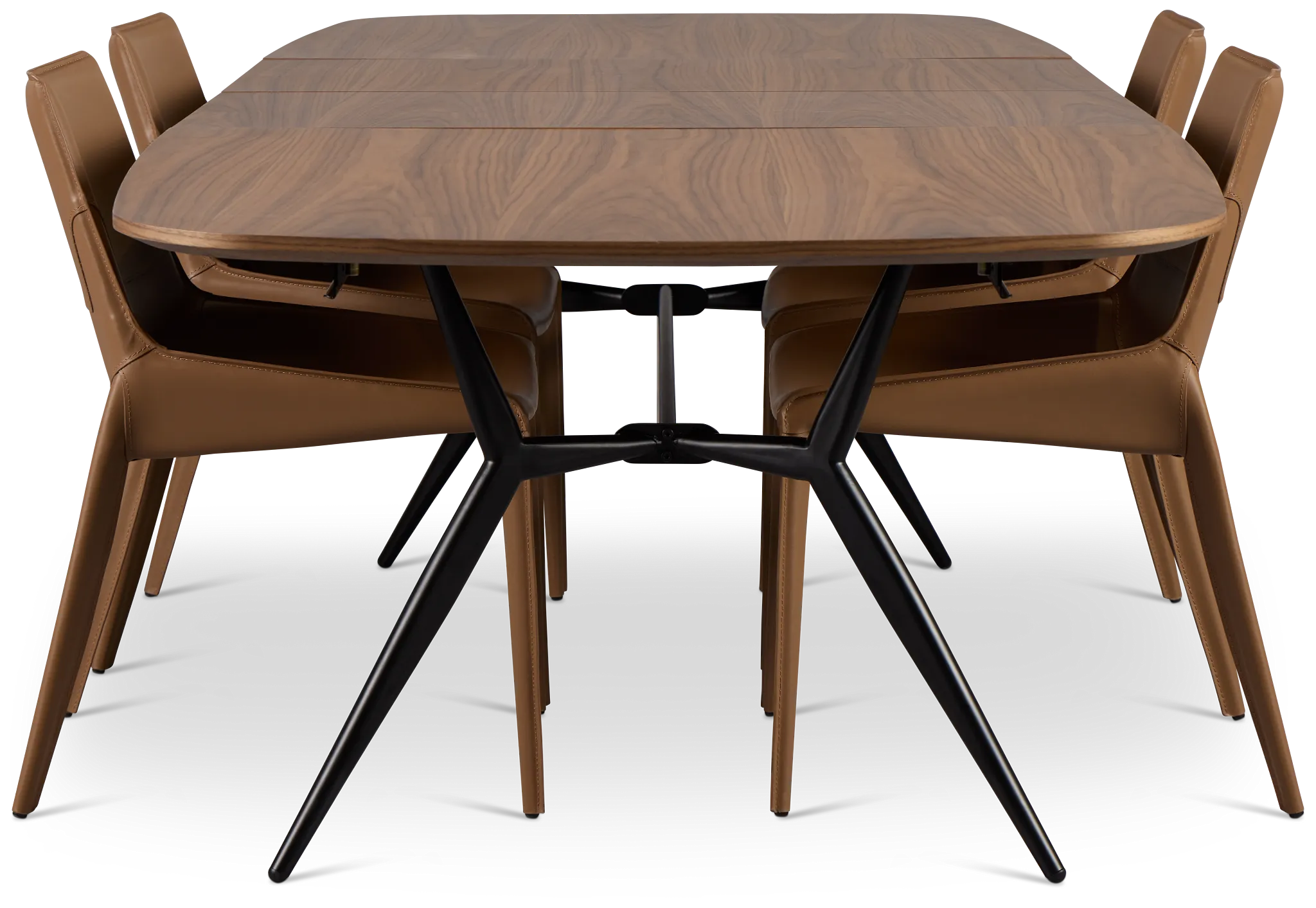 Margo Two-tone Rect Table With 4 Brown Upholstered Side Chairs