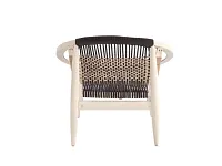 Caspy White Woven Accent Chair