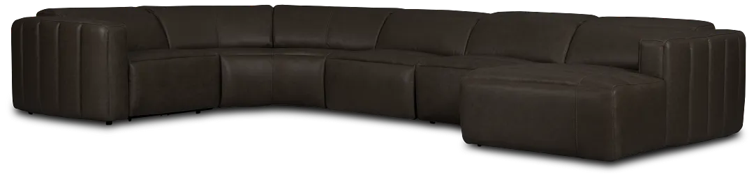 Jace Dark Gray Lthr/vinyl Small Dual Power Right Chaise Sectional