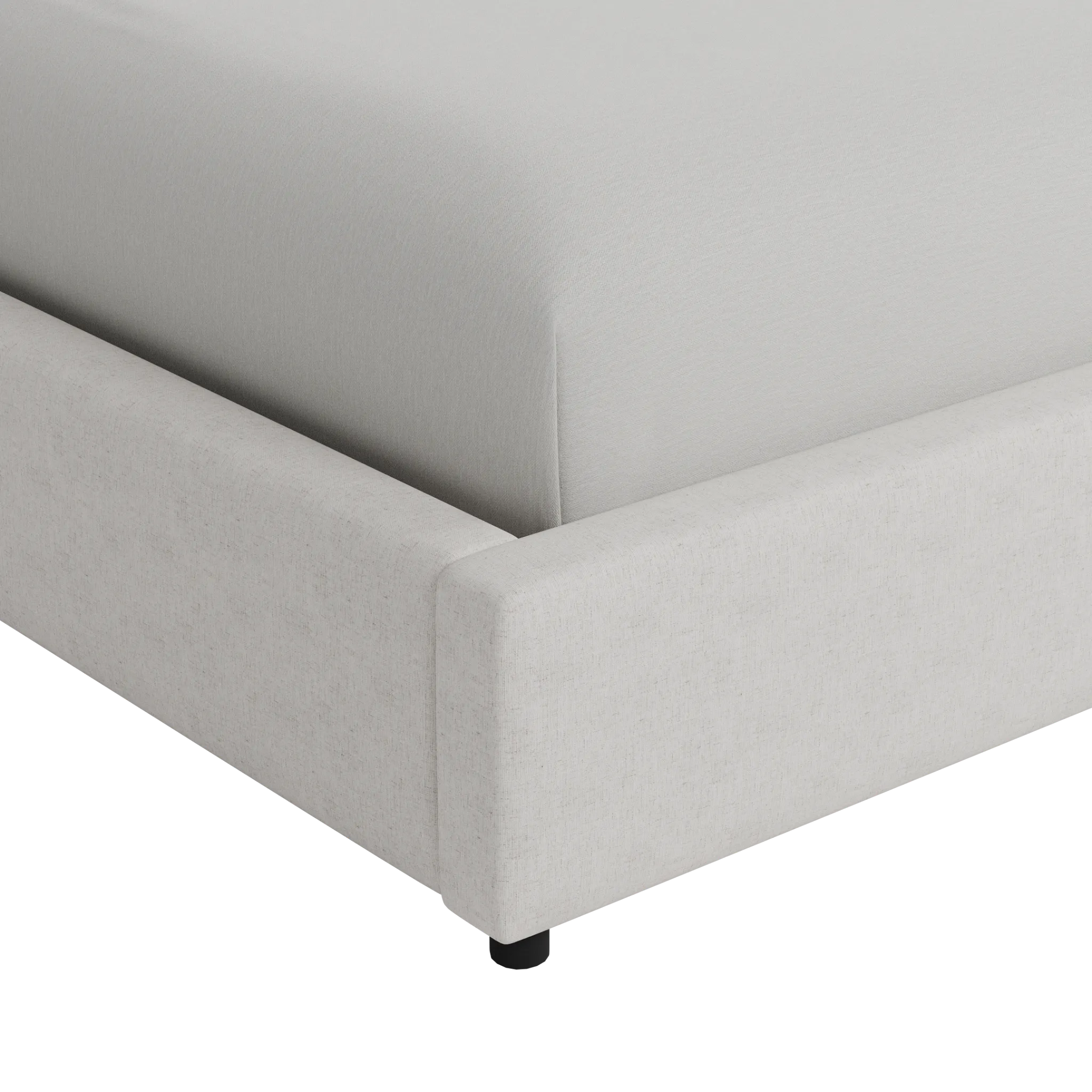 Grayton Linen Light Beige 44" Upholstered Platform Bed