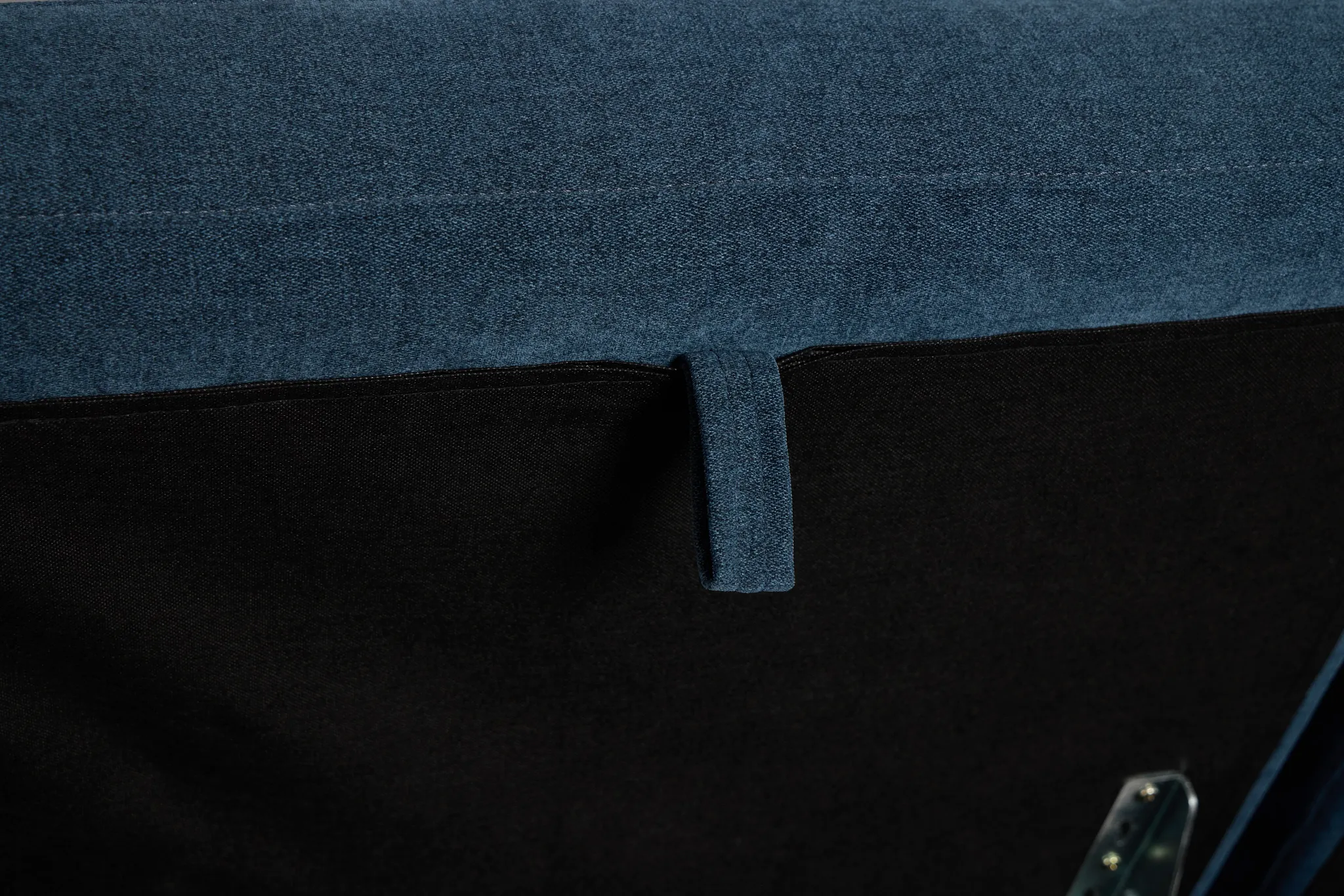 Addie Blue Fabric Small 2-arm Storage Sectional