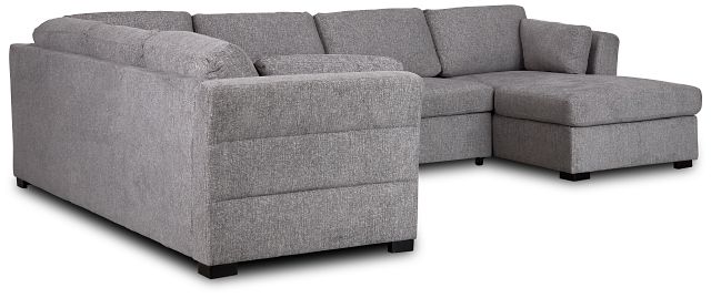 Amber Dark Gray Fabric Large Right Chaise Sleeper Sectional (2)