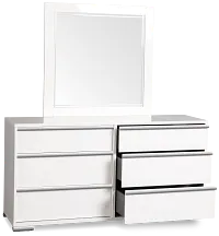 Davie White Dresser & Mirror