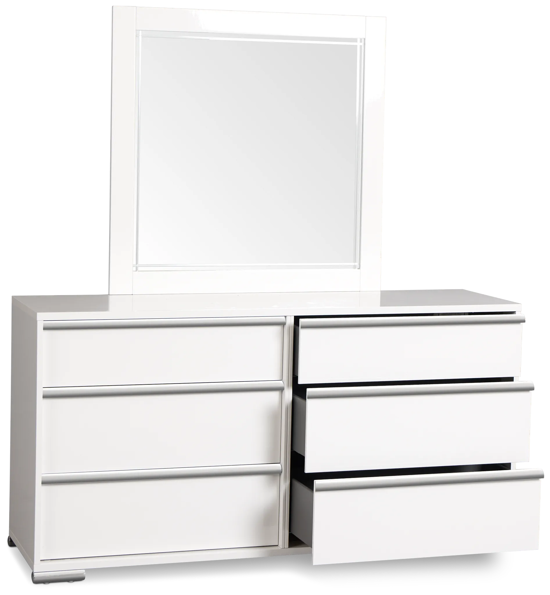 Davie White Dresser & Mirror